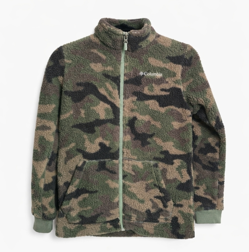 Columbia Boys Camo Sherpa Fleece Jacket Youth L 14/16